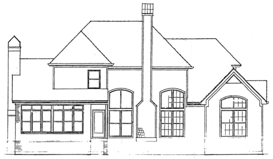 Rear Elevation for House Plan #119562
