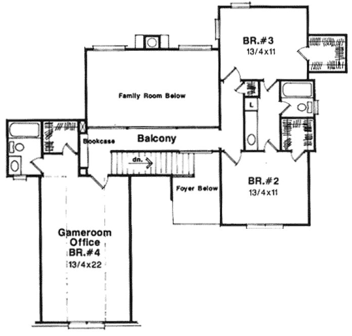 Second Floor Plan for House Plan #119562