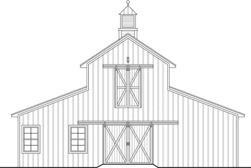 Rear Elevation for House Plan #210147