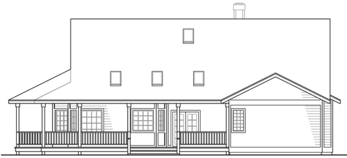 Rear Elevation for House Plan #345412