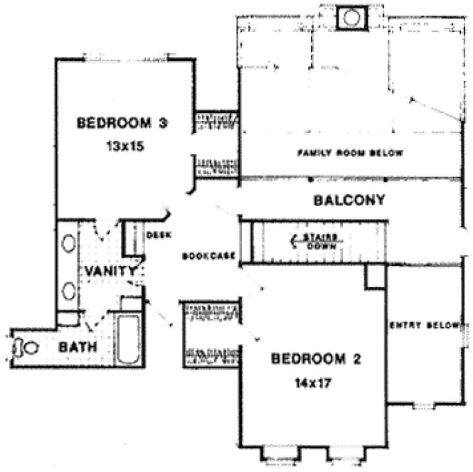 Second Floor Plan for House Plan #114072