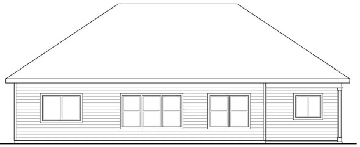 Rear Elevation for House Plan #348881