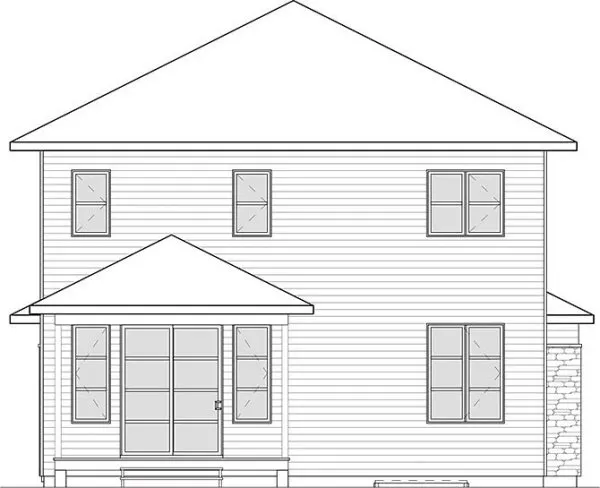 Rear Elevation for House Plan #149883