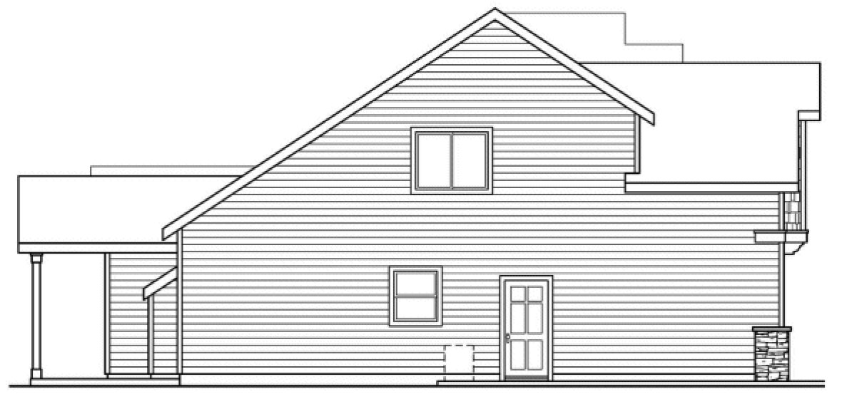 Left Elevation for House Plan #348322