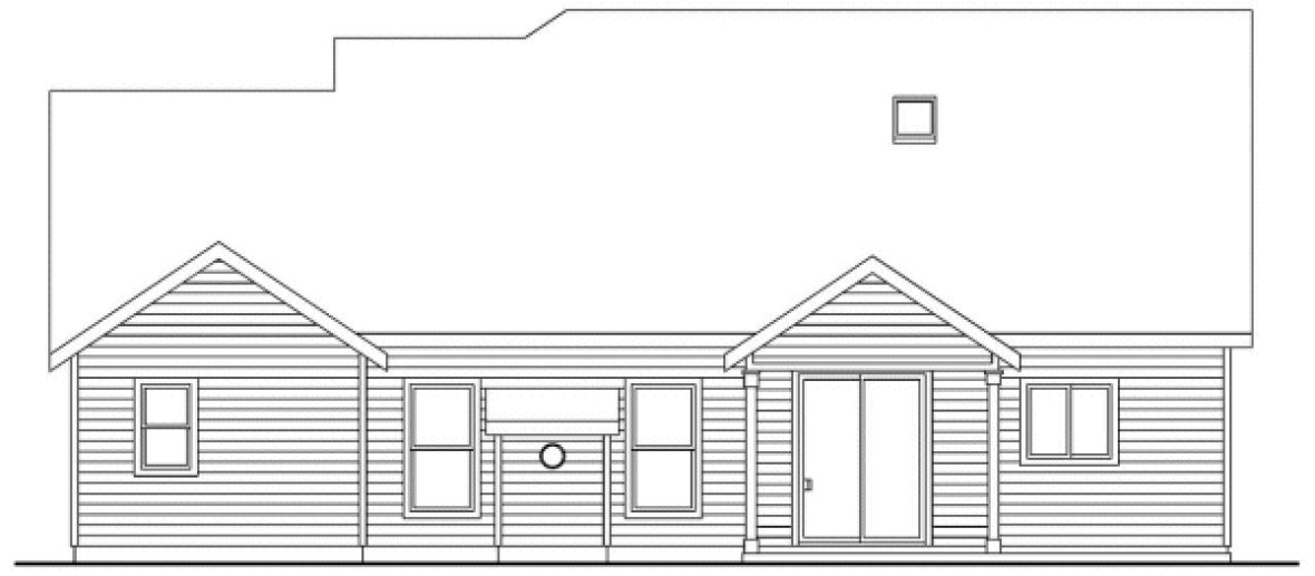 Rear Elevation for House Plan #348322