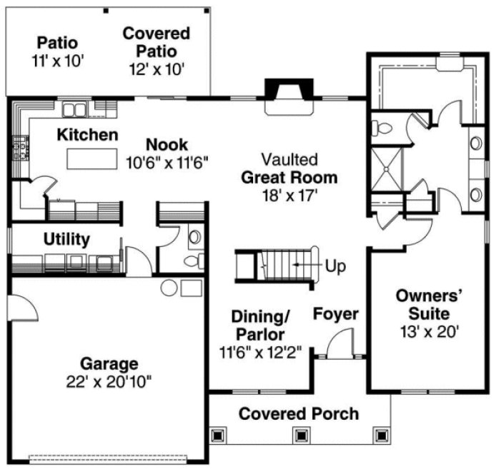 Main Floor Plan for House Plan #348322