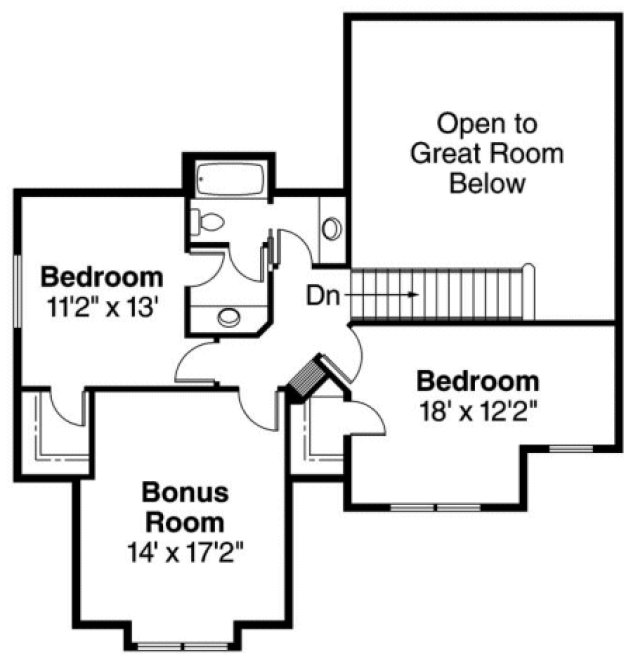 Second Floor Plan for House Plan #348322