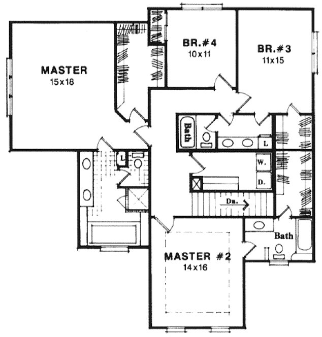 Second Floor Plan for House Plan #113103