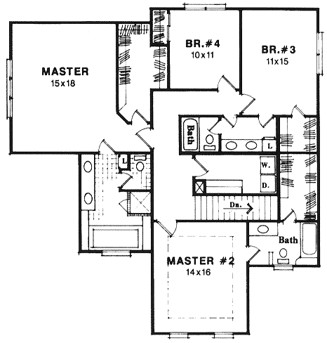 Second Floor Plan for House Plan #113103