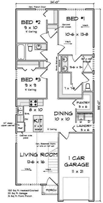 Main Floor Plan for House Plan #240211