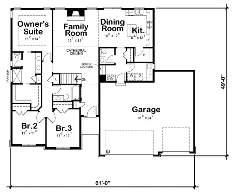 Main Floor Plan for House Plan #150571