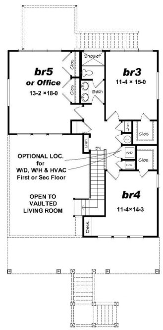 Second Floor Plan for House Plan #690132