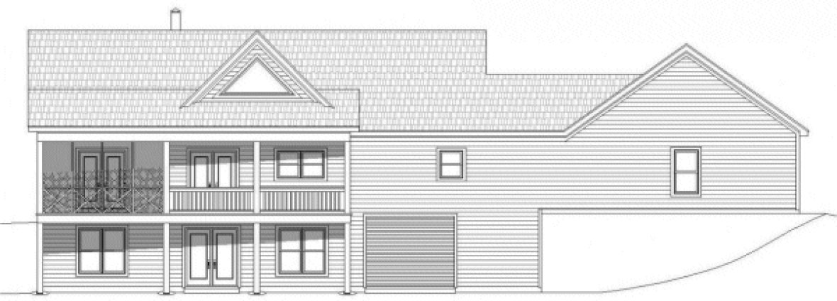 Rear Elevation for House Plan #690561