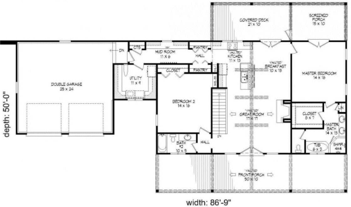 Main Floor Plan for House Plan #690561