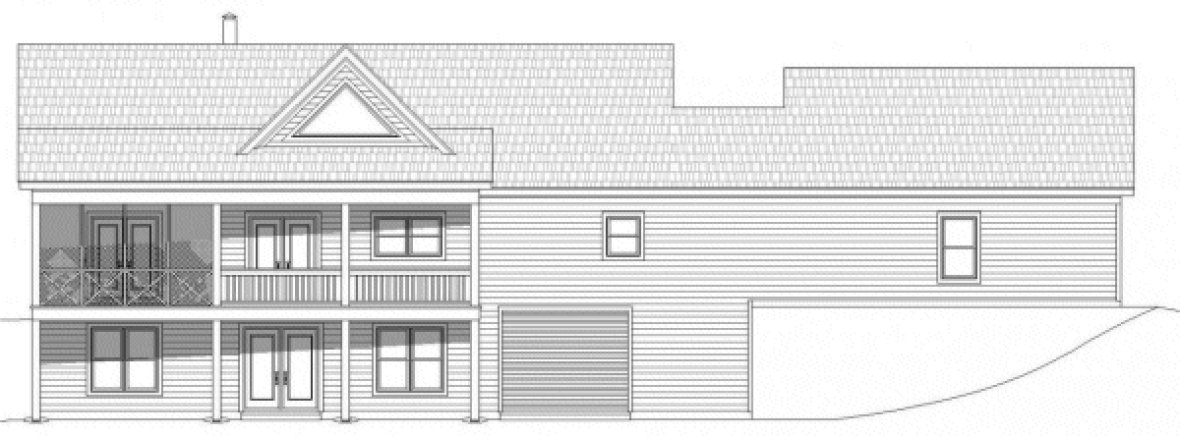Rear Elevation for House Plan #691561