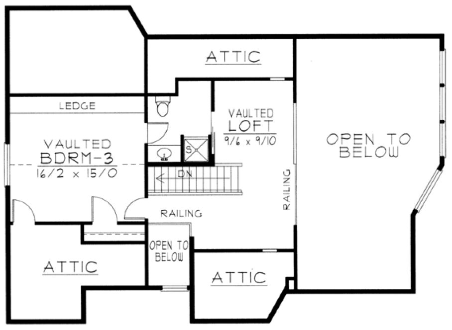 Second Floor Plan for House Plan #803132