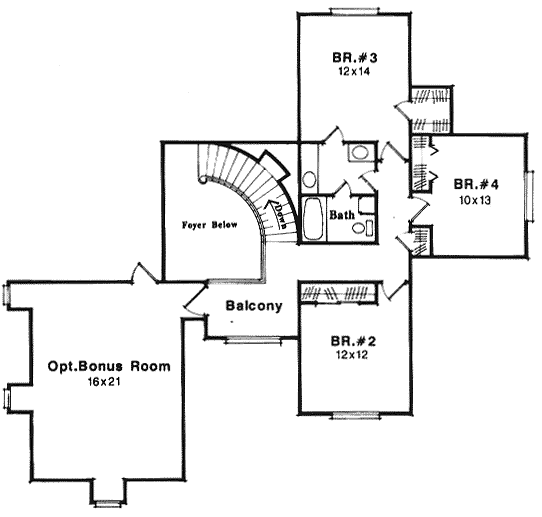 Second Floor Plan for House Plan #112703