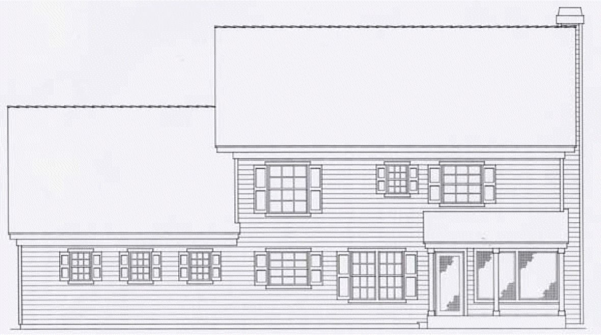 Rear Elevation for House Plan #809502