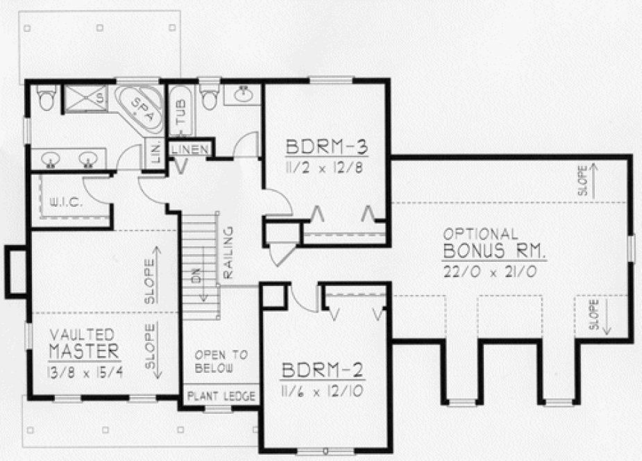 Second Floor Plan for House Plan #809502