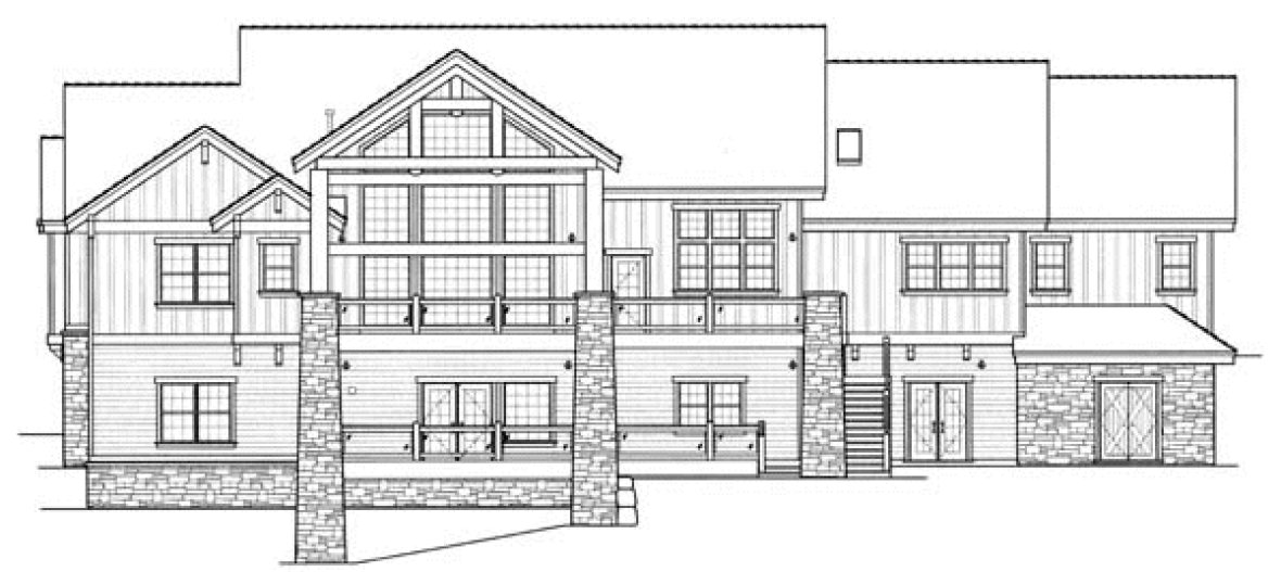 Rear Elevation for House Plan #806644