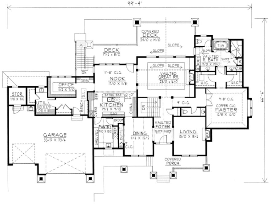Main Floor Plan for House Plan #806644