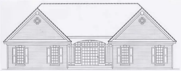 Rear Elevation for House Plan #809081