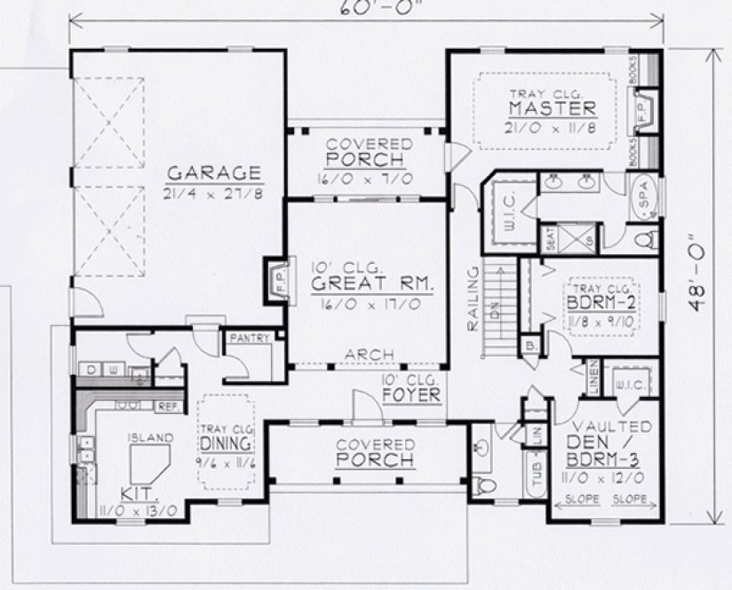 Main Floor Plan for House Plan #809081