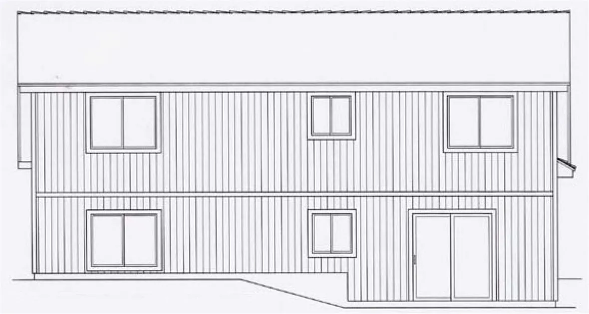 Rear Elevation for House Plan #807901