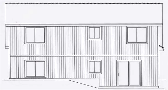 Rear Elevation for House Plan #807901