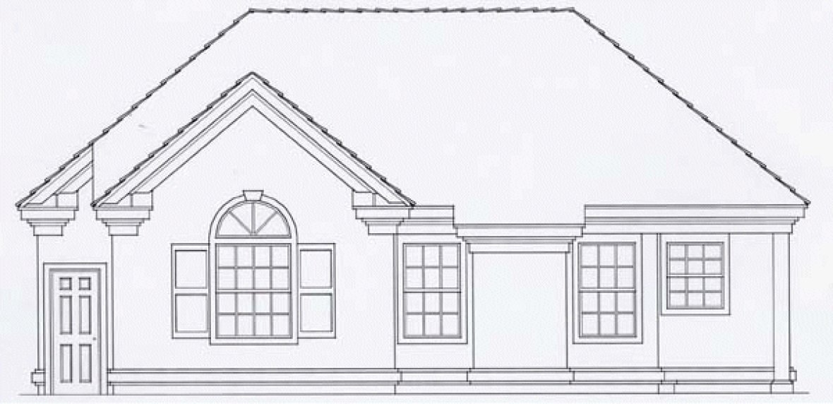 Rear Elevation for House Plan #800511