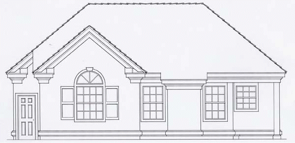 Rear Elevation for House Plan #800511