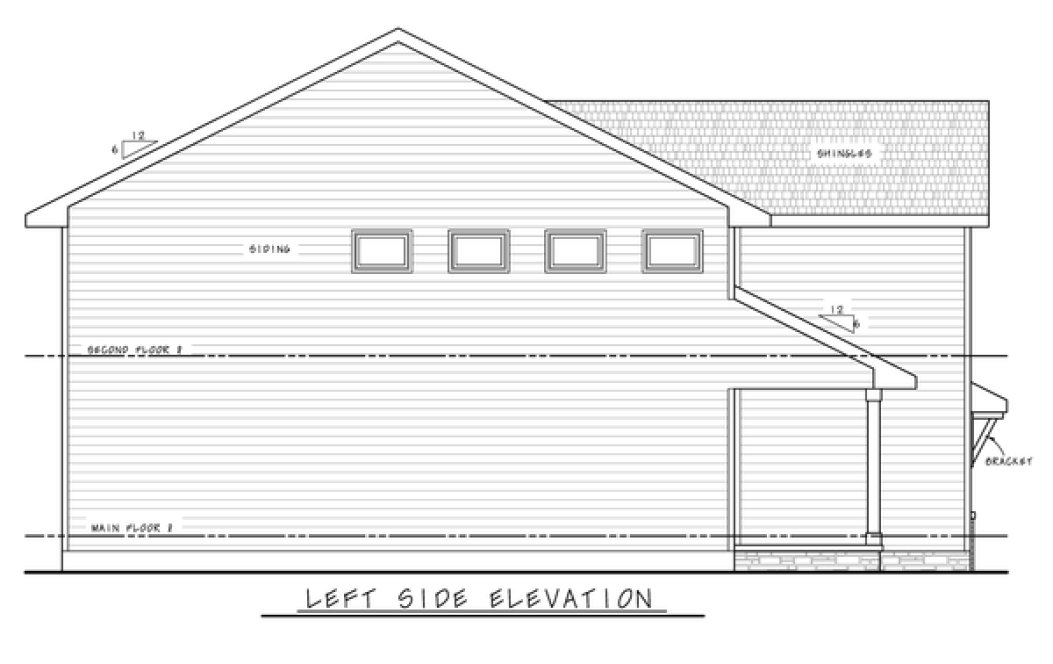 Left Elevation for House Plan #155212