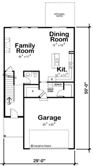 Main Floor Plan for House Plan #155212