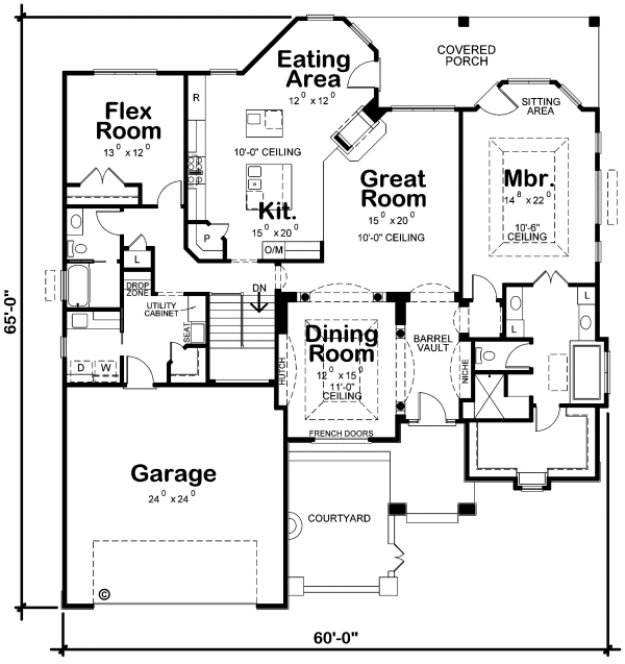 Main Floor Plan for House Plan #157032