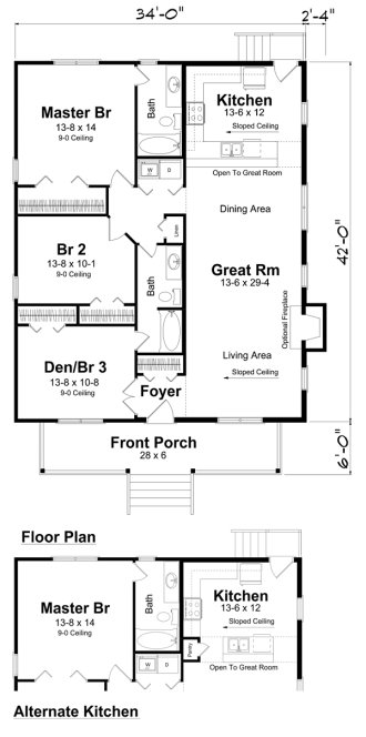 Main Floor Plan for House Plan #250047