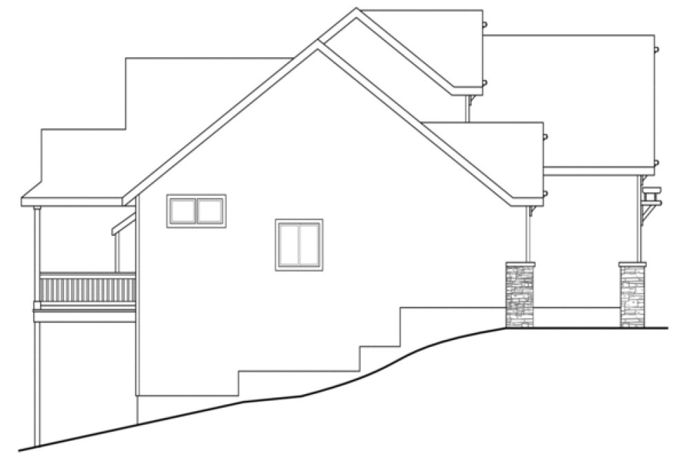 Left Elevation for House Plan #343102