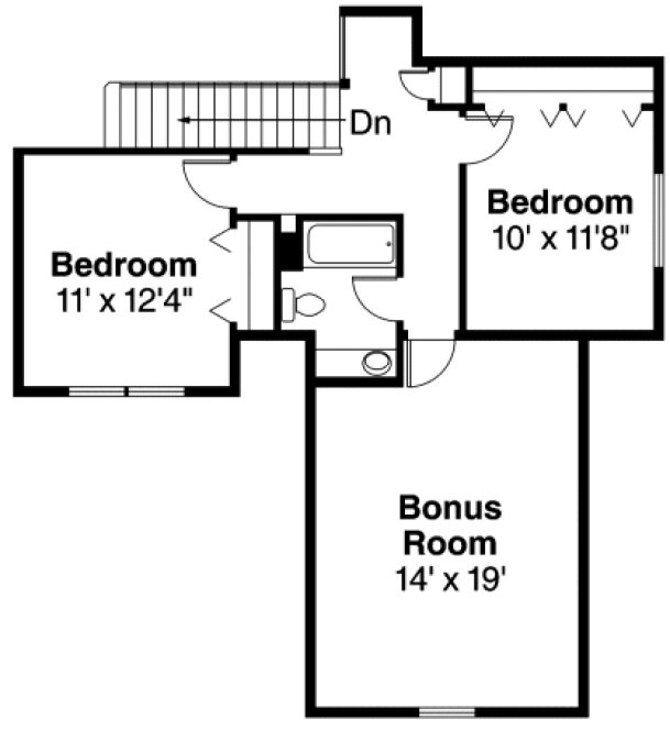 Second Floor Plan for House Plan #343102