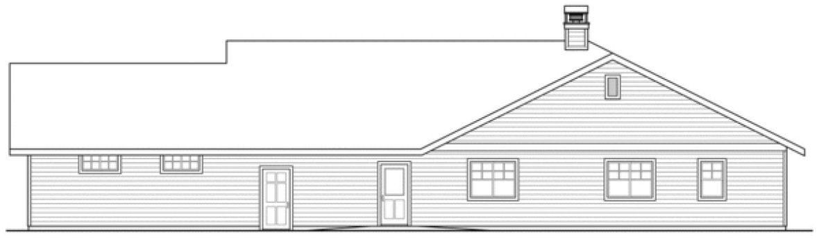 Rear Elevation for House Plan #346802