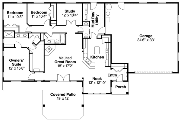 Main Floor Plan for House Plan #346802