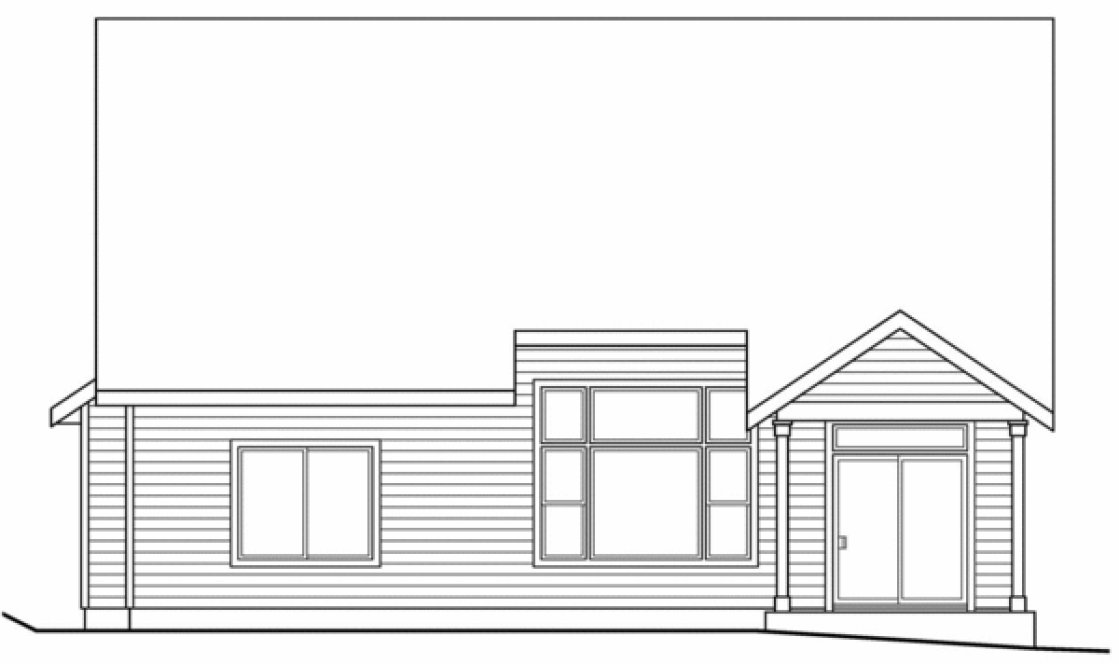 Rear Elevation for House Plan #346212