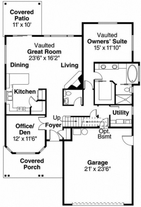Main Floor Plan for House Plan #346212