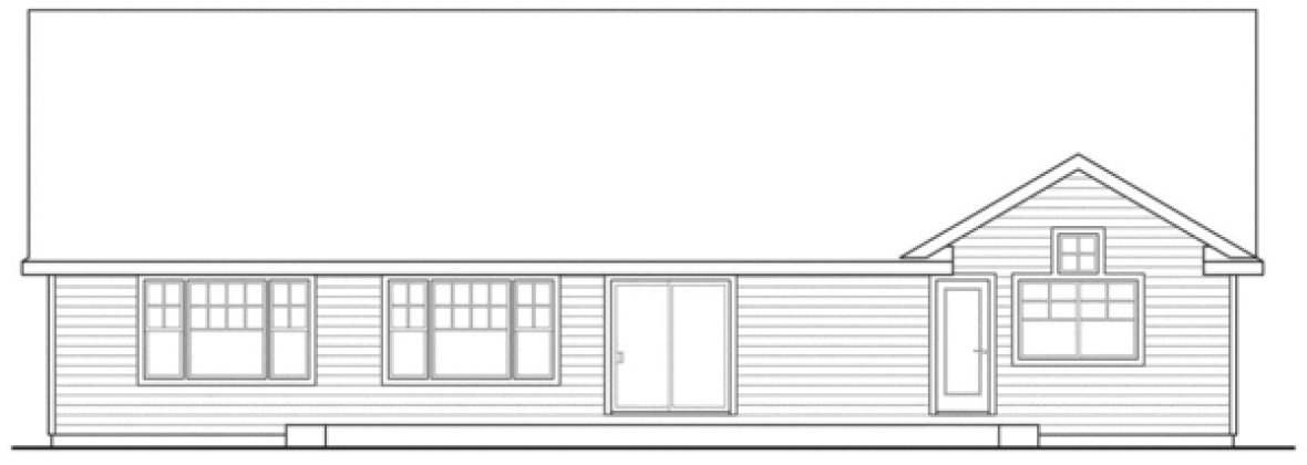 Rear Elevation for House Plan #344881