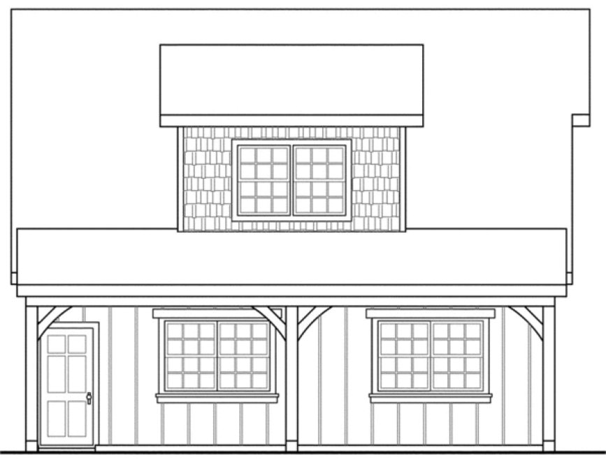 Left Elevation for House Plan #344731