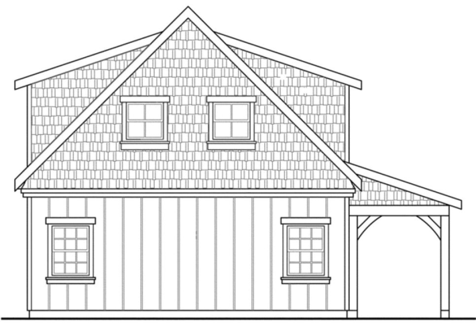 Rear Elevation for House Plan #344731