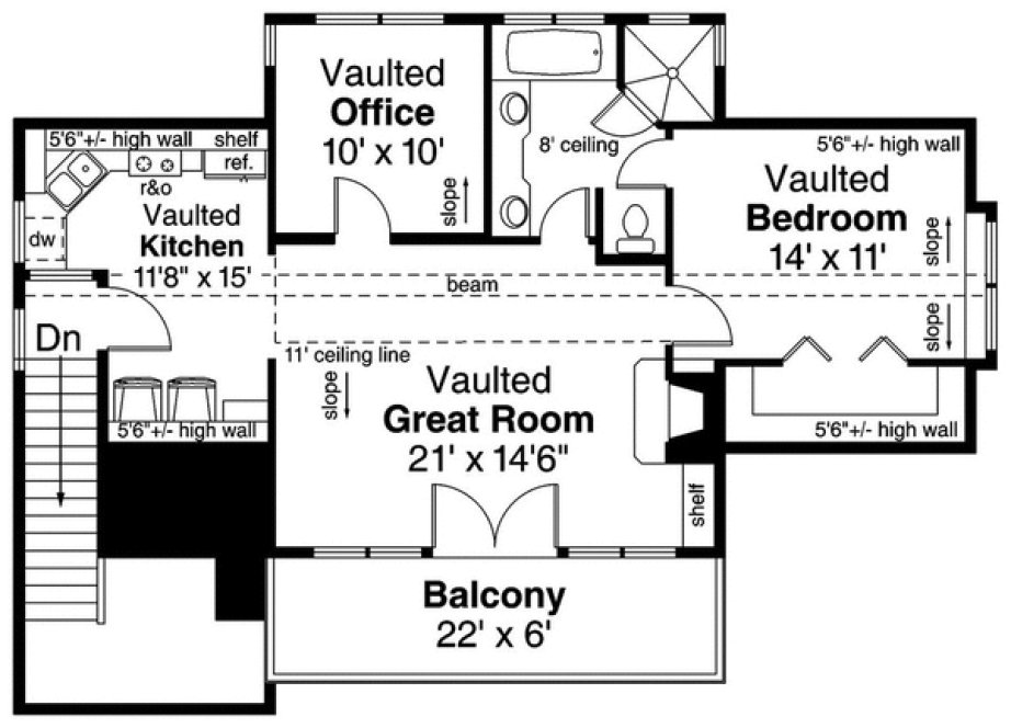 Second Floor Plan for House Plan #346322