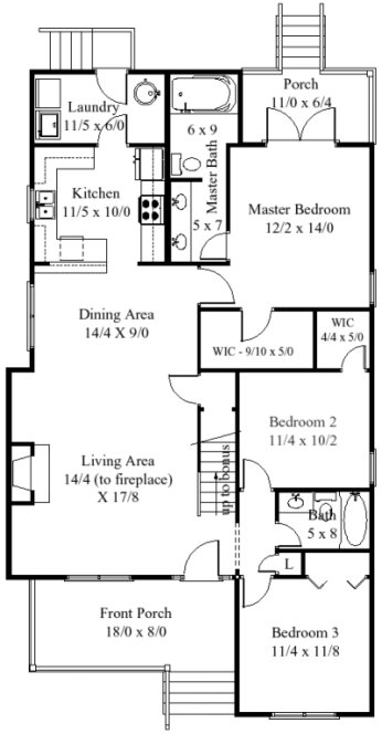 Main Floor Plan for House Plan #252047