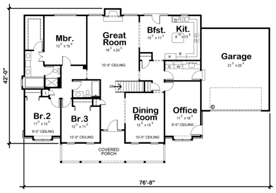 Main Floor Plan for House Plan #155408
