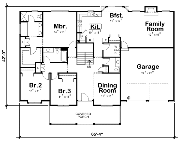 Main Floor Plan for House Plan #152218
