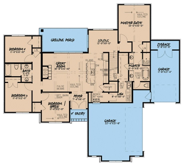 Main Floor Plan for House Plan #311091