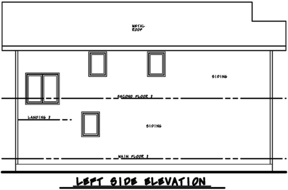 Left Elevation for House Plan #151383